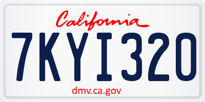 CA license plate 7KYI320