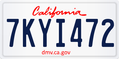 CA license plate 7KYI472