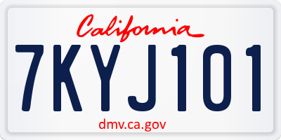CA license plate 7KYJ101