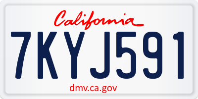 CA license plate 7KYJ591