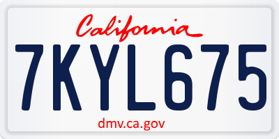 CA license plate 7KYL675