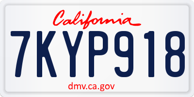 CA license plate 7KYP918