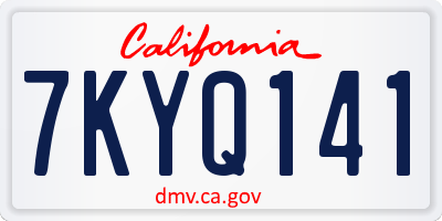 CA license plate 7KYQ141
