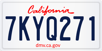 CA license plate 7KYQ271