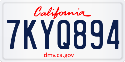 CA license plate 7KYQ894