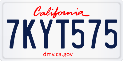 CA license plate 7KYT575