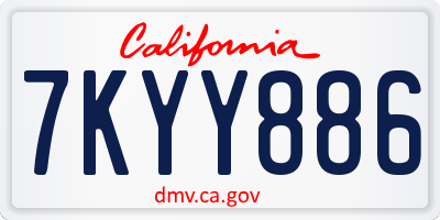 CA license plate 7KYY886