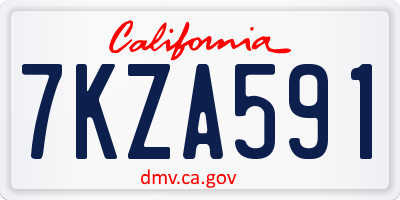 CA license plate 7KZA591