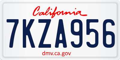 CA license plate 7KZA956