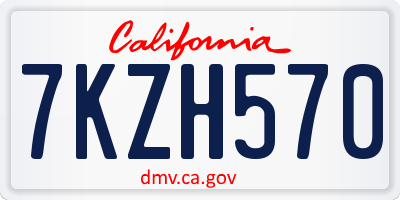 CA license plate 7KZH570