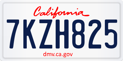 CA license plate 7KZH825