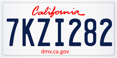CA license plate 7KZI282