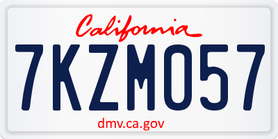 CA license plate 7KZM057