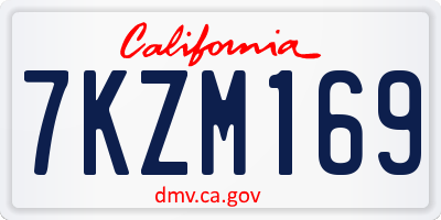 CA license plate 7KZM169