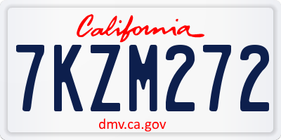 CA license plate 7KZM272