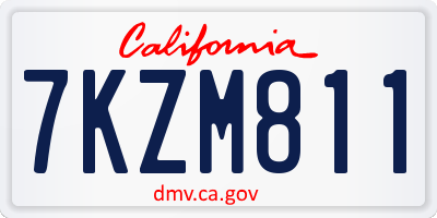 CA license plate 7KZM811
