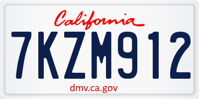 CA license plate 7KZM912