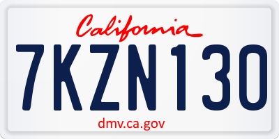 CA license plate 7KZN130