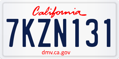 CA license plate 7KZN131
