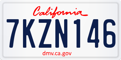 CA license plate 7KZN146