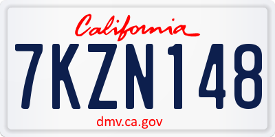 CA license plate 7KZN148