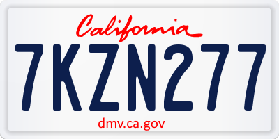 CA license plate 7KZN277