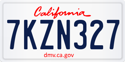 CA license plate 7KZN327