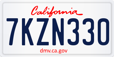 CA license plate 7KZN330