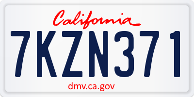 CA license plate 7KZN371