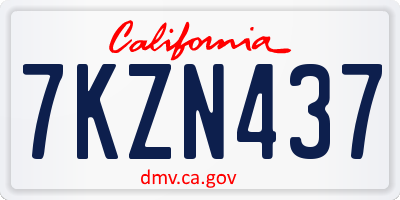 CA license plate 7KZN437