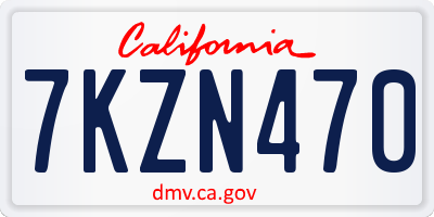 CA license plate 7KZN470
