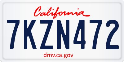 CA license plate 7KZN472