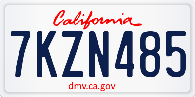 CA license plate 7KZN485