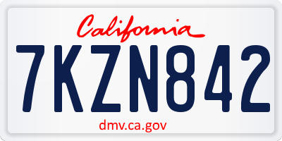 CA license plate 7KZN842