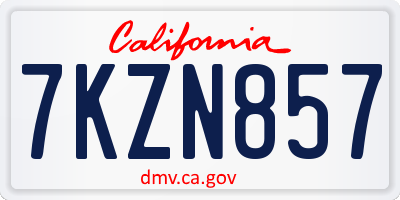 CA license plate 7KZN857