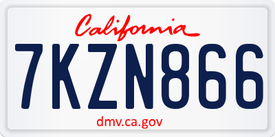 CA license plate 7KZN866