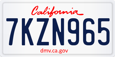 CA license plate 7KZN965