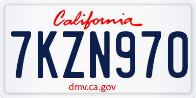 CA license plate 7KZN970
