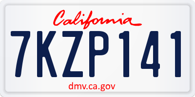 CA license plate 7KZP141