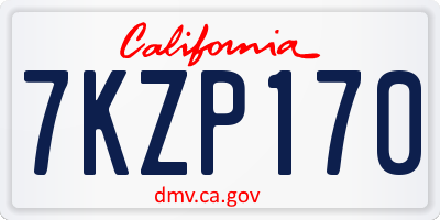 CA license plate 7KZP170