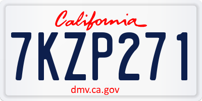 CA license plate 7KZP271