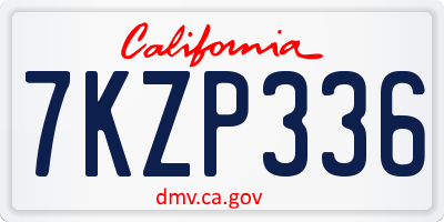 CA license plate 7KZP336