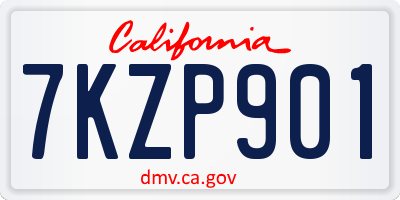CA license plate 7KZP901