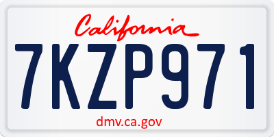 CA license plate 7KZP971