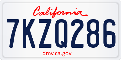 CA license plate 7KZQ286