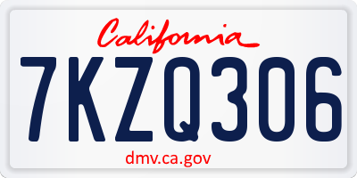 CA license plate 7KZQ306
