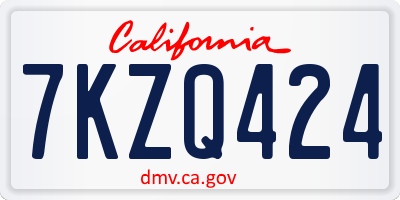 CA license plate 7KZQ424
