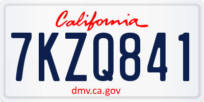 CA license plate 7KZQ841
