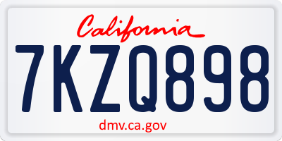 CA license plate 7KZQ898