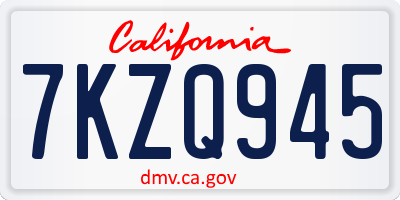 CA license plate 7KZQ945